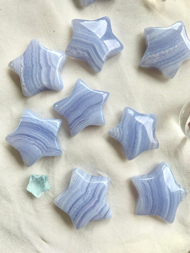 Small Blue Lace Agate Stars