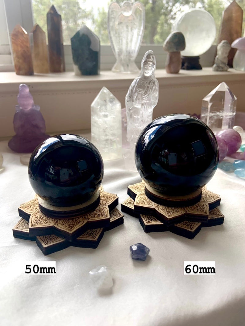 BLACK OBSIDIAN Spheres for energetic protection