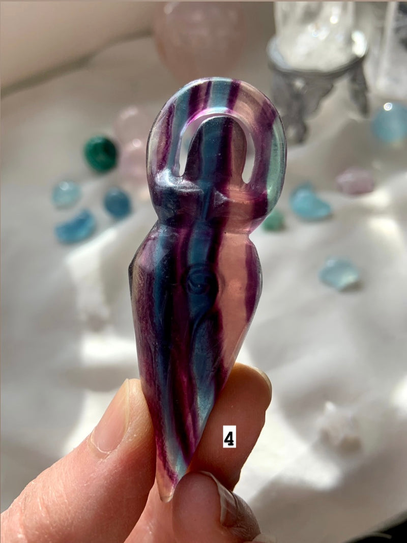 Rainbow Fluorite Spiral Goddess
