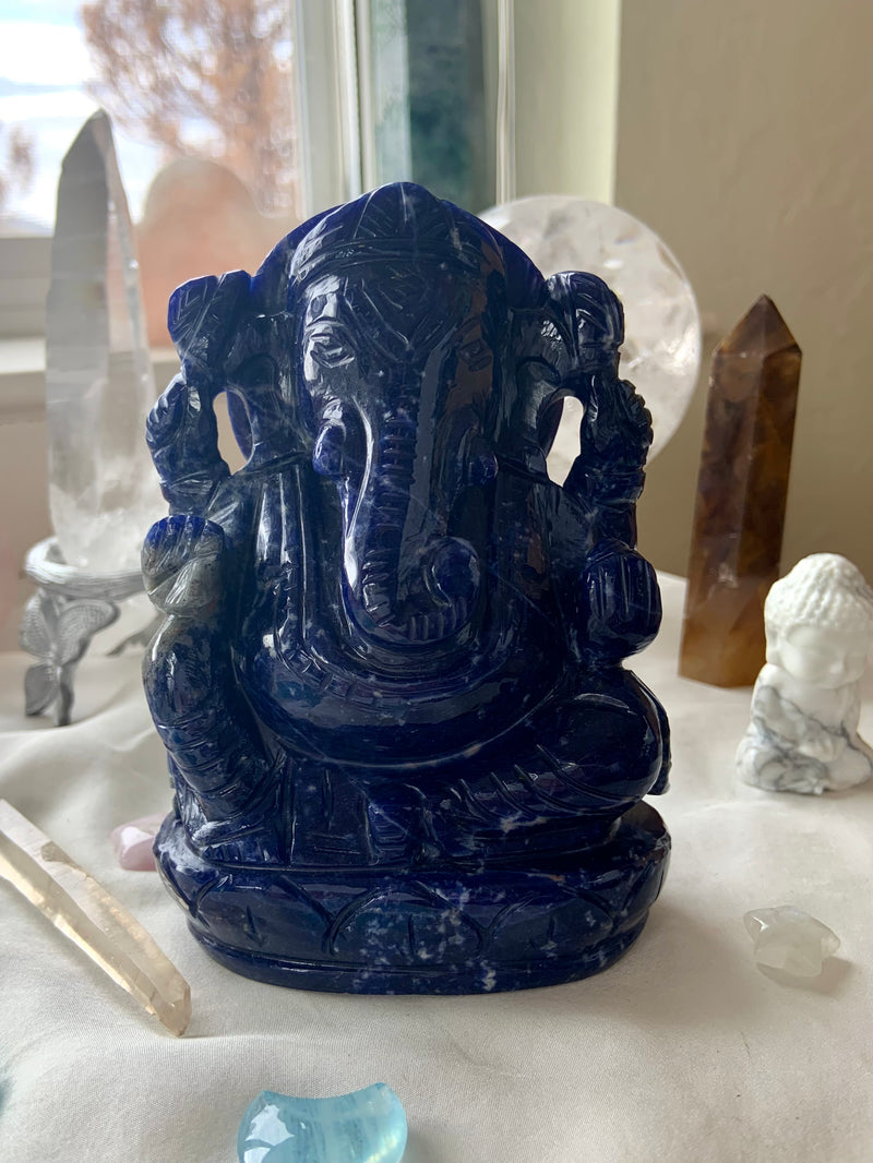 Hand-Carved SODALITE Ganesha