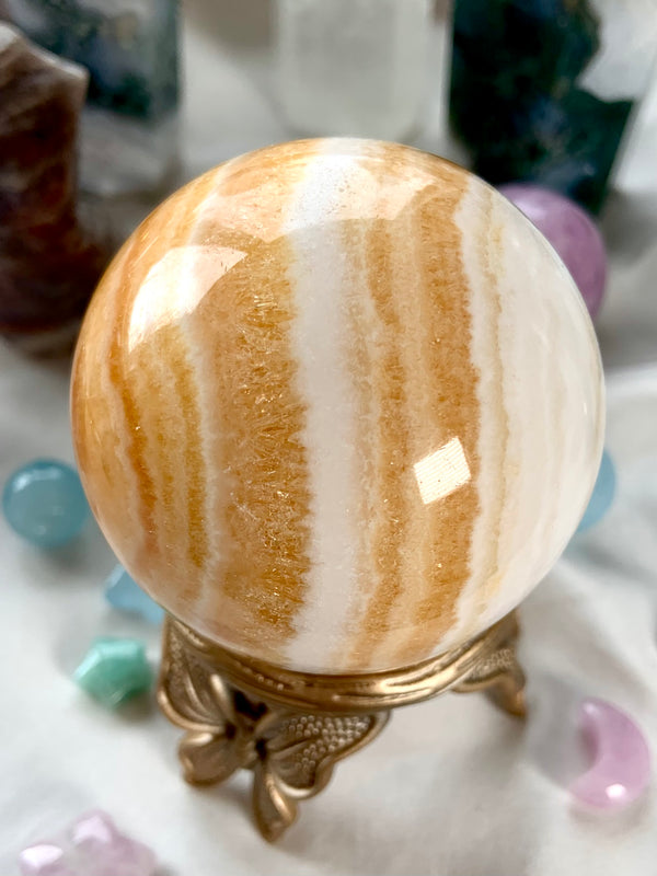 Creamy Orange Calcite Sphere